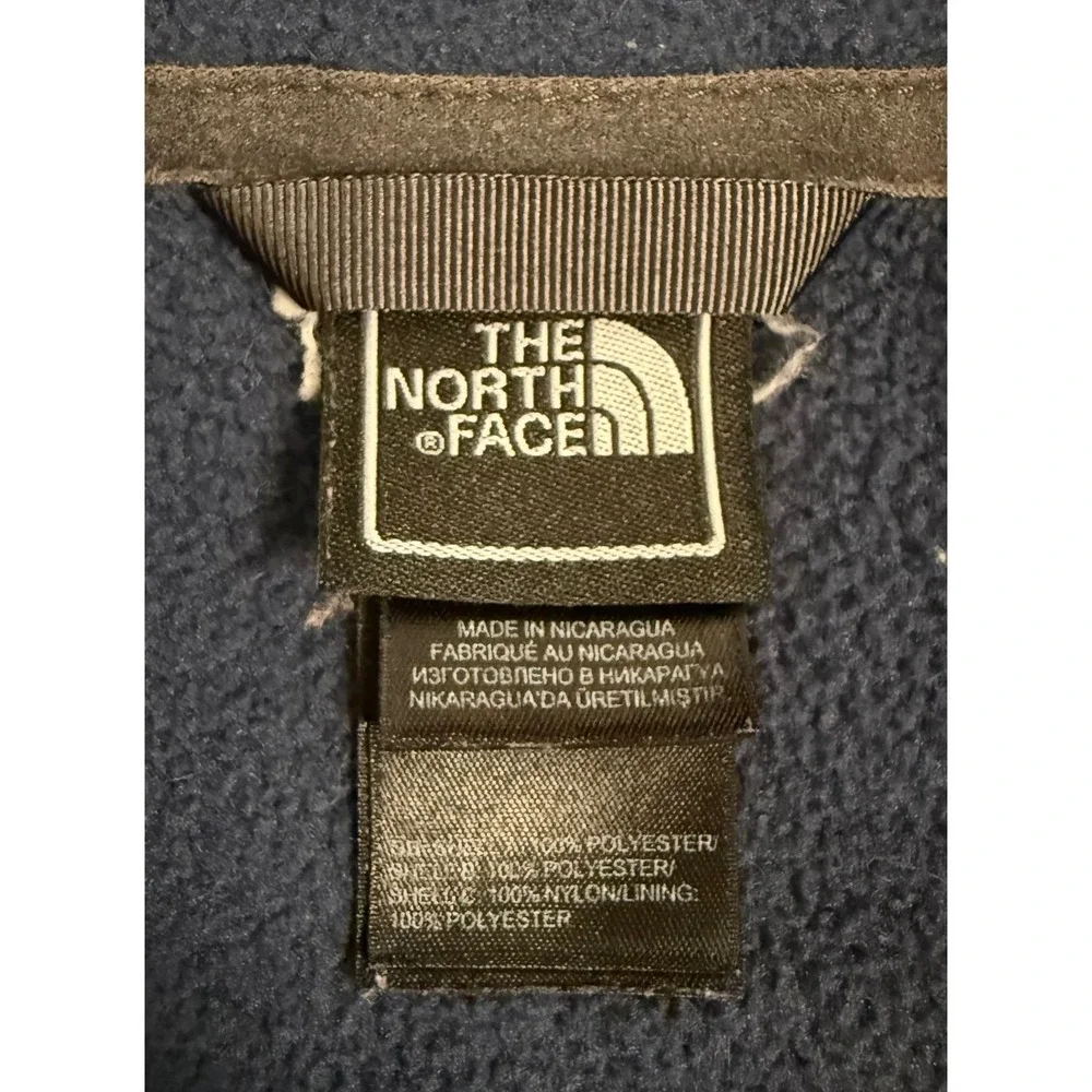The North Face Mens M Navy Full Zip Fleece Jacket Mock Neck
